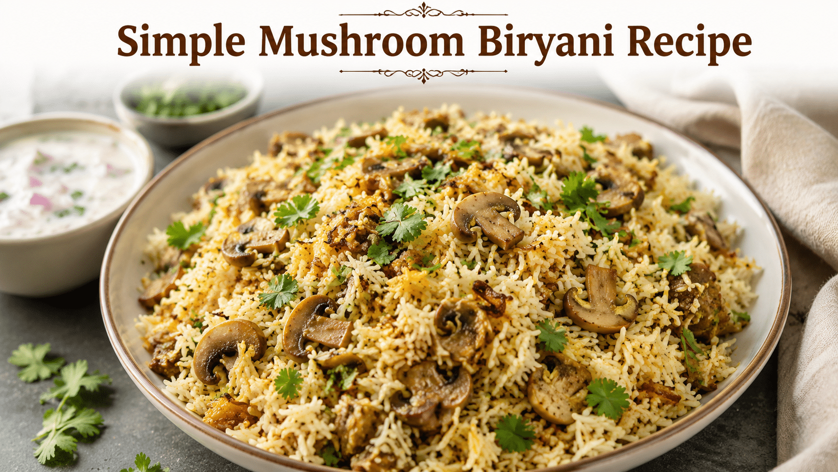 Simple Mushroom Biryani Recipe